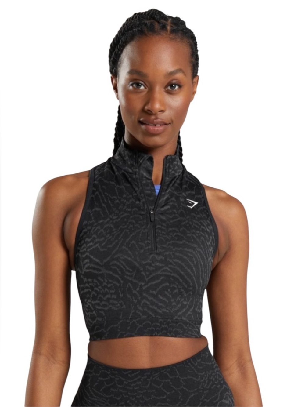 Gymshark Adapt Animal Seamless Crop 1/2 Zip in FIREFLY YELLOW. Size Large.